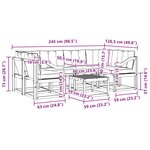 vidaXL Ensemble de canapés d'extérieur 7 pc Blanc et noir
