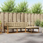 vidaXL Ensemble de canapés d'extérieur 4 Pièces Naturel et Beige