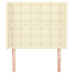 vidaXL Tête de lit avec oreilles Crème 103x16x118/128 cm Similicuir