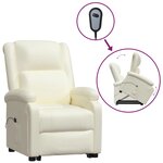 vidaXL Fauteuil Crème Similicuir