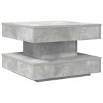 vidaXL Table basse rotative à 360 degrés gris béton 50x50x34 5 cm
