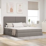 vidaXL Lit de Rangement Taupe 180 x 200 cm Cuir synthétique
