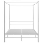 vidaXL Cadre de lit à baldaquin sans matelas blanc 160x200 cm métal