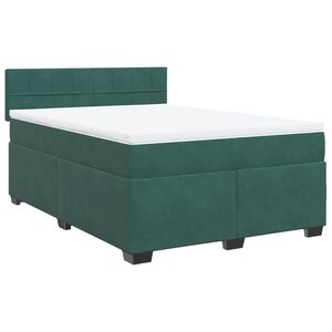 vidaXL Sommier à lattes de lit et matelas Vert foncé 140x190cm Velours