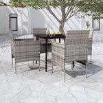 vidaXL Ensemble à manger de jardin et coussins 5Pièces Gris/noir