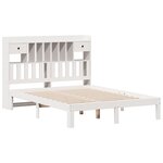 vidaXL Lit bibliothèque sans matelas blanc 135x190 cm bois pin massif
