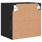 vidaXL Table de chevet murale avec lumières LED noir