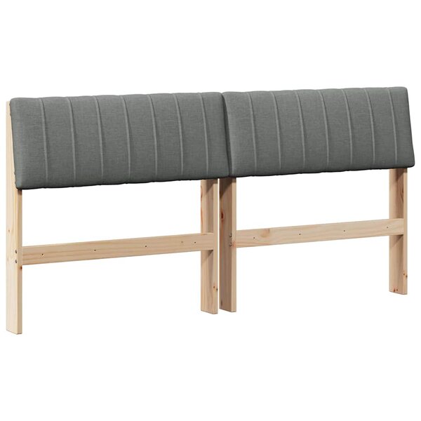 vidaXL Tête de lit capitonnée Gris foncé 160 cm Pin massif