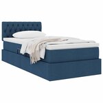 vidaXL Lit avec rangement et matelas avec matelas Bleu 90 x 200 cm
