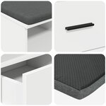 vidaXL Banc d'entrée avec coussin avec tiroir Blanc 80 x 38 x 46 cm