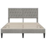 vidaXL Cadre de lit avec tête de lit Gris clair 140 x 200 cm Velours