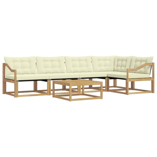 vidaXL Ensemble de canapés d'extérieur 6 Pièces Blanc et crème