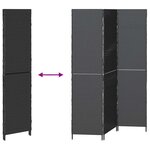 vidaXL Paravent Pliant Manuel Noir 146 x 180 cm. polyrotin