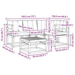vidaXL Ensemble de canapés d'extérieur 5 Pièces Blanc et Beige