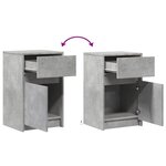 vidaXL Armoires de chevet et lumières LED 2 Pièces gris béton