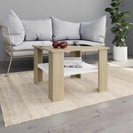 vidaXL Table basse blanc et chêne sonoma 60x60x42 cm bois d’ingénierie