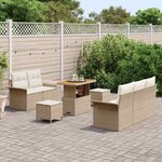 vidaXL Ensemble de canapé de jardin 8 Pièces Beige polyrotin