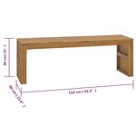 Vidaxl meuble tv 110x60x38 cm bois de teck massif