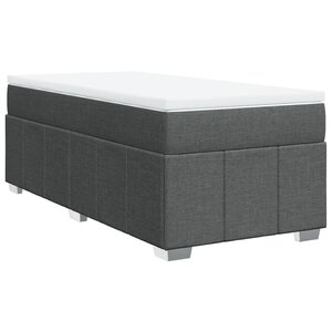 vidaXL Sommier à lattes de lit avec matelas Gris foncé 80x200 cm Tissu