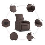 vidaXL Fauteuil inclinable électrique marron similicuir