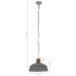 vidaXL Lampe suspendue industrielle 58 cm Gris E27