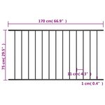 vidaXL Panneau de clôture Acier enduit de poudre 1 7x0 75 m Noir