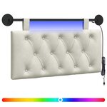 vidaXL Tête de lit suspendue Crème Velours