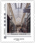 Collector 4 timbres - Passages et Galeries de Paris - Lettre Verte