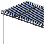 vidaXL Auvent manuel rétractable sur pied 450x350 cm Bleu/Blanc