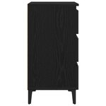Table de chevet vidaXL avec pieds en métal Noir Chêne 40x35x69 cm