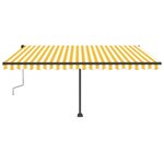 vidaXL Auvent manuel rétractable avec LED 400x350 cm Jaune et blanc