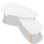 vidaXL Ensemble de tables basses 2 Pièces Bois de pin massif Blanc