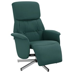 vidaXL Fauteuil inclinable avec repose-pieds vert foncé tissu