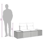vidaXL Sofa de jardin 2 places avec coussins en polyrotin noir