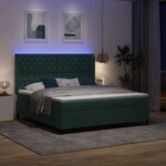 vidaXL Lit à Ressorts avec Matelas LED Vert foncé 180 x 200 cm Velours