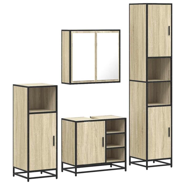 vidaXL Ensemble de meubles de salle de bain 4 Pièces chêne sonoma