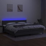 vidaXL Sommier à lattes de lit et matelas et LED Gris foncé 200x200 cm