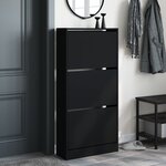 vidaXL Armoire à chaussures noir 60x21x125 5 cm bois d'ingénierie