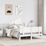 vidaXL Cadre de lit avec tête de lit sans matelas blanc 140x200 cm