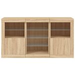 vidaXL Buffet avec lumières LED chêne sonoma 123x37x67 cm