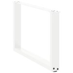 vidaXL Pieds de table basse en U  2 pièces  blanc  70 x (42-43) cm  acier