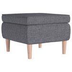 vidaXL Tabouret avec pieds en bois Gris clair Tissu