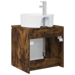 vidaXL Vanité de lavabo mural Chêne fumé 49 5 x 44 5 x 65 cm