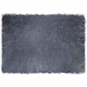 vidaXL Tapis en Peau de Mouton Synthétique Anthracite 120 x 170 cm