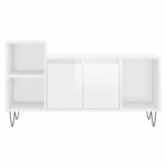 vidaXL Meuble TV Blanc brillant 100x35x55 cm Bois d'ingénierie