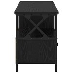 vidaXL Meuble TV Chêne noir 90 x 33 x 45 cm Bois d'ingénierie et acier
