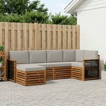 vidaXL Ensemble de canapé d'angle 5 Pièces Naturel et gris clair
