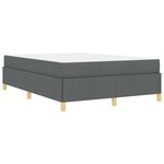 vidaXL Cadre de lit avec matelas Gris foncé 140 x 190 cm tissu