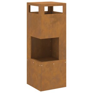 VidaXL Foyer Carré 35x35x100 cm en Acier Résistant aux Intempéries