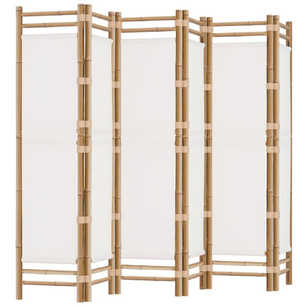 vidaXL Cloison de séparation pliante 6 panneaux 240 cm Bambou et toile